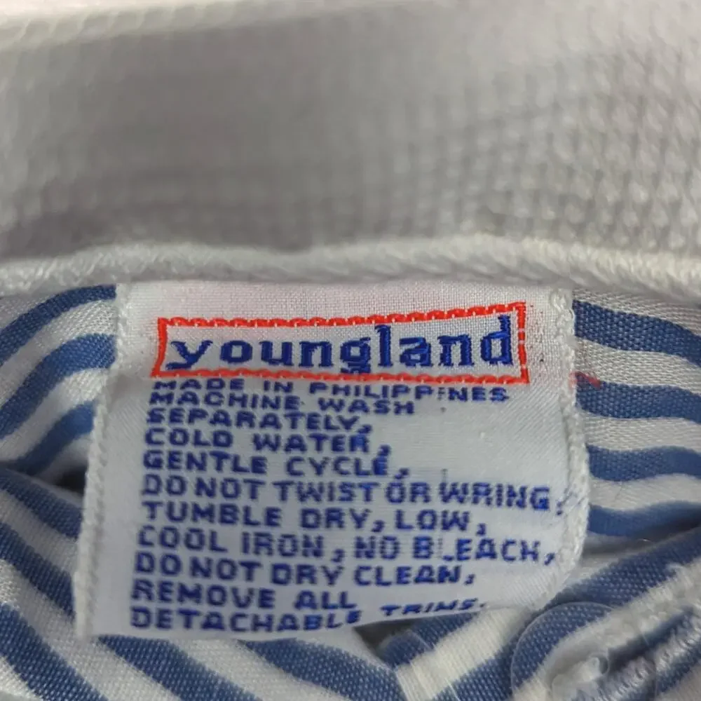 Vintage Youngland Dress Girls Size 18m Stripe Dress Cherry Drop Waist